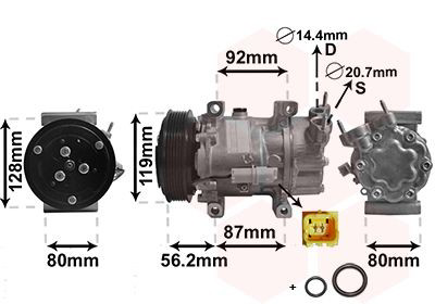 Компрессор системы кондиционирования VAN Wezel 0900K214 цена, от 227.90 USD